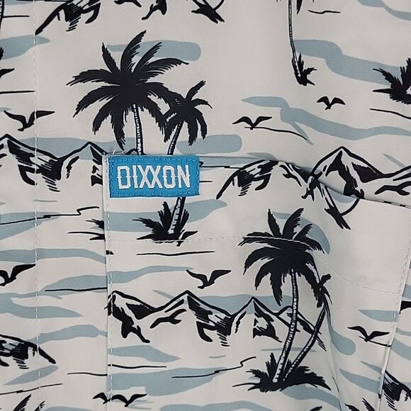 Dixxon Flannel Shirt Men XS Moorea Party Palm Tree Hawaiian Travel Lightweight - Picture 7 of 11